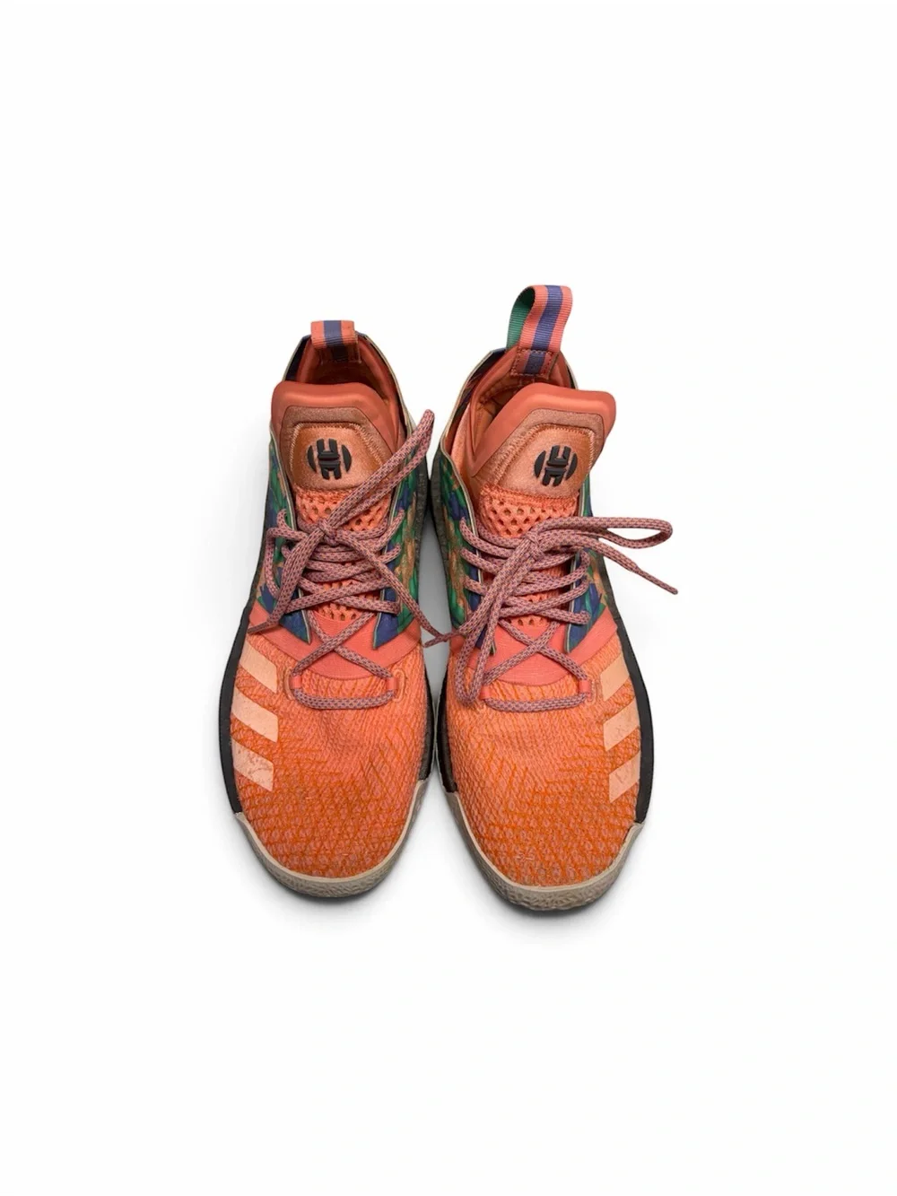 Adidas Harden vol.2 used sneakers size 8 multi color